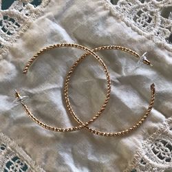 2 1/4” gold plated hoop earrings