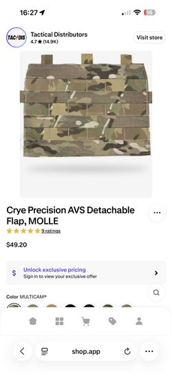 Crye Precision AVS Detachable Flap, MOLLE