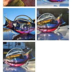 Giant Veru Heavy Glass Colorful Fish
