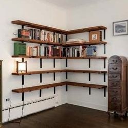 MOVING MUST GO! 8 solid real wood shelves, hardware included, great condition!