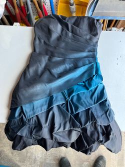 Strapless Ombre Ruffle Cocktail Dress