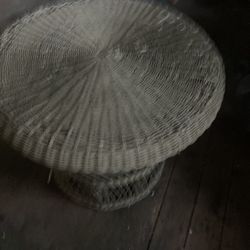 Round Small Wicker Table