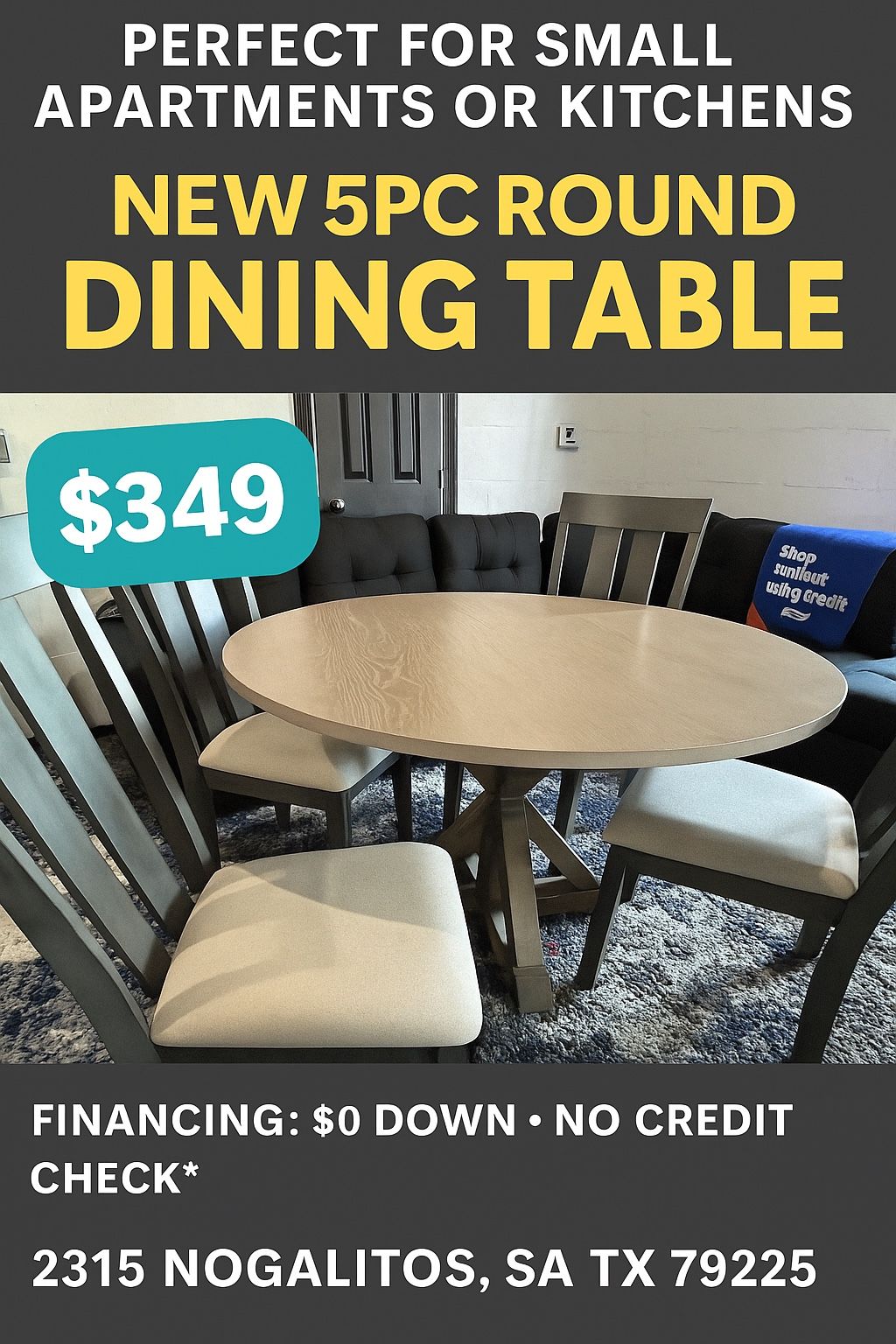 Stylish Dining Set – Perfect for Small Kitchens + $0 Down Financing!