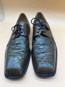 Mauri City Slicker Oxford's dark Green leather &Genuine Alligator Men's SZ 8.5