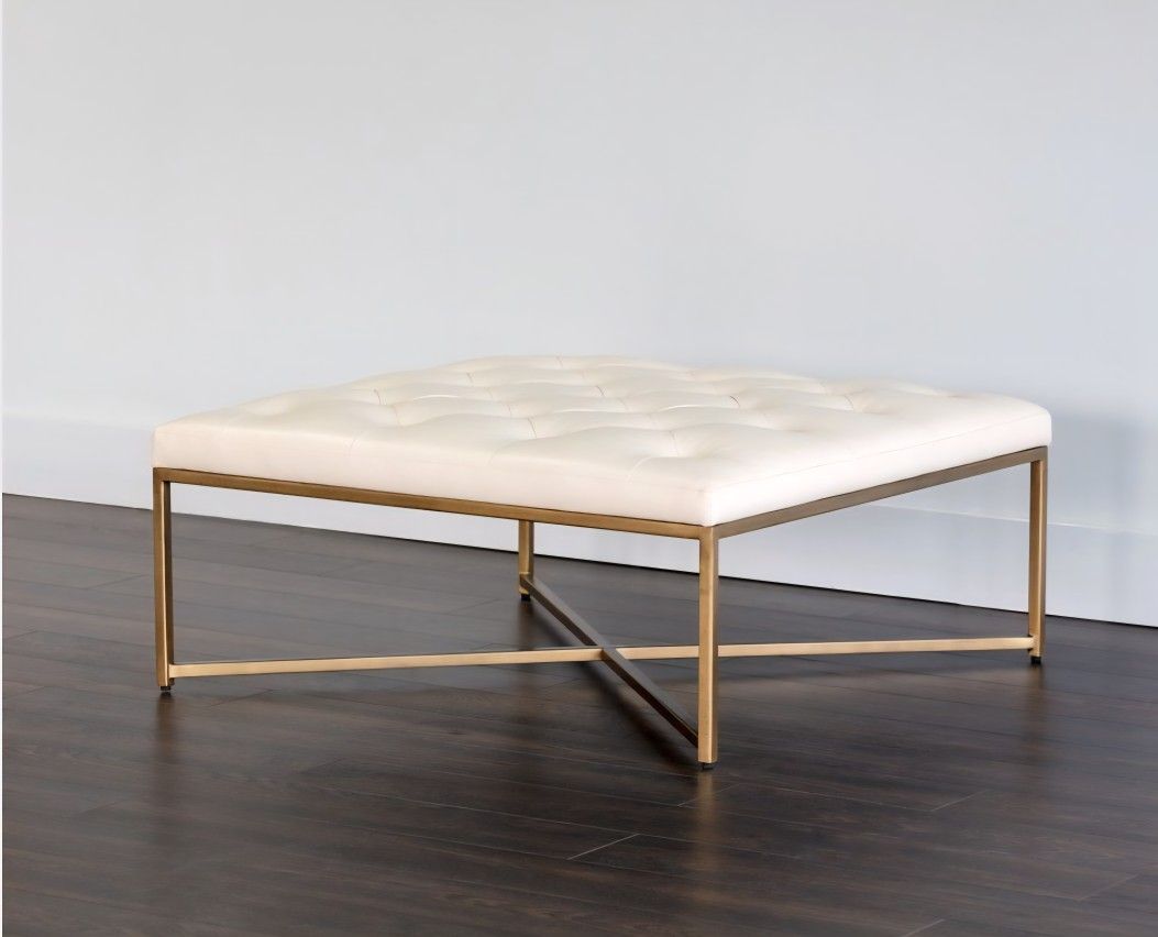 Modern Leather Cocktail Ottoman 