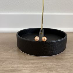 $6 for Peach Pearl Stud Earrings-Simple Elegant Pair