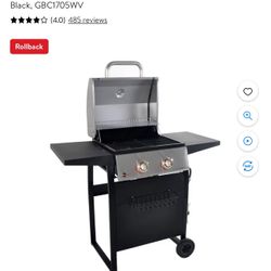 RevoAce 2-Burner Space Saver Propane Gas Grill, Stainless and Black,