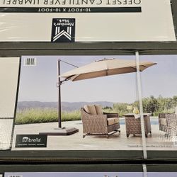 Member's Mark 10' Square Offset Umbrella with Sunbrella Fabric