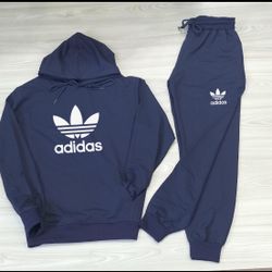 Adidas Mens Full Tracksuit Fleece Set Hoodie Joggers Trefoil Red Men’s