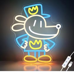 New Officially Licensed Dog Man Neon Signs for Wall Decor, Based on DogMan Series LED Light Up Sign for Bedroom, Kids' Room, Game Room, Party, Perfect