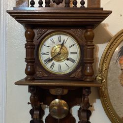 Beautiful Hour Strike Only Antique Wall Chime Clock