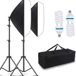 PBL Softbox Lighting Kit, Rode Shotgun Mic, and Dolica Tripod Set