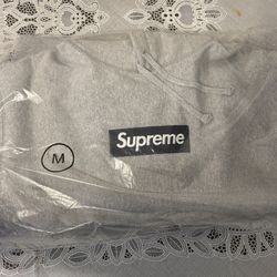 Supreme Box Logo Hooded Sweatshirt Heather Grey Size M