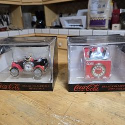 2 VTG Coca-Cola Holiday Clock Sealed 