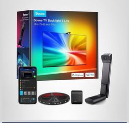 Govee TV Backlight 3 Lite with Fish-Eye Correction Function Sync to 75-85 Inch TVs, 16.4ft RGBICW Wi-Fi LED Strip Lights with Camera, 4 Colors in 1 La