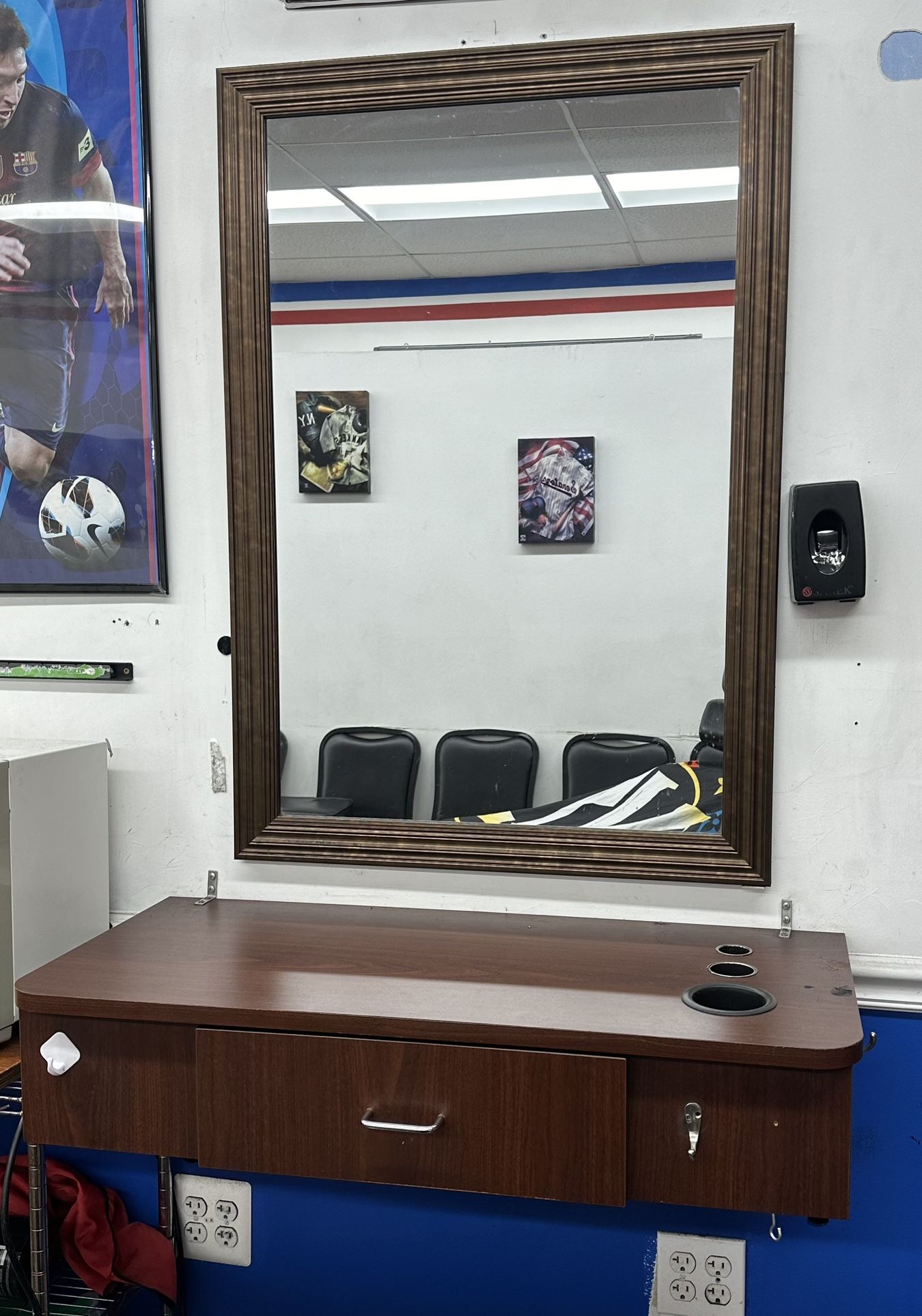 Barber Station And Mirror