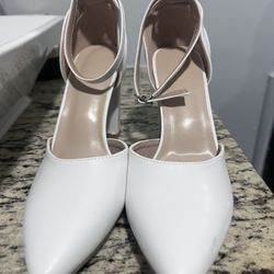 SHEIN White Block Heel Women’s Shoes