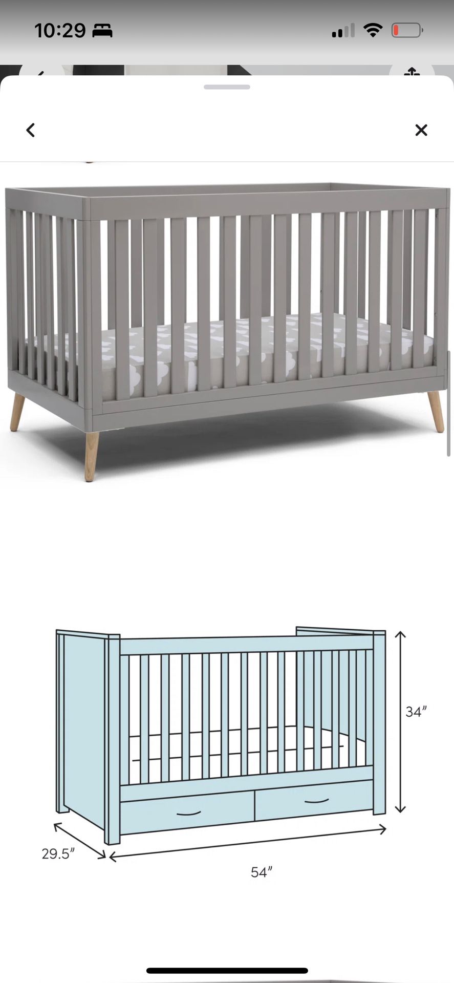 Grey Delta Children Crib
