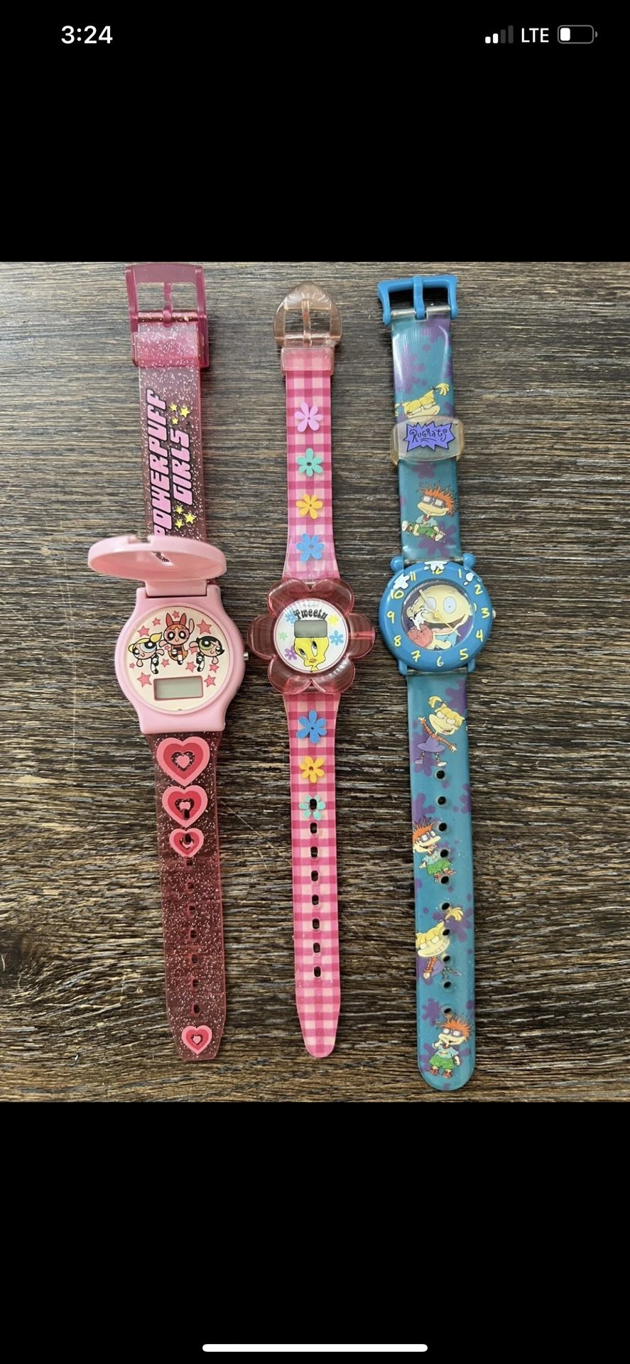 Bundle Lot Of 3 Kids Watches Powerpuff Girls Rugrats Tweety Rare 1(contact info removed)