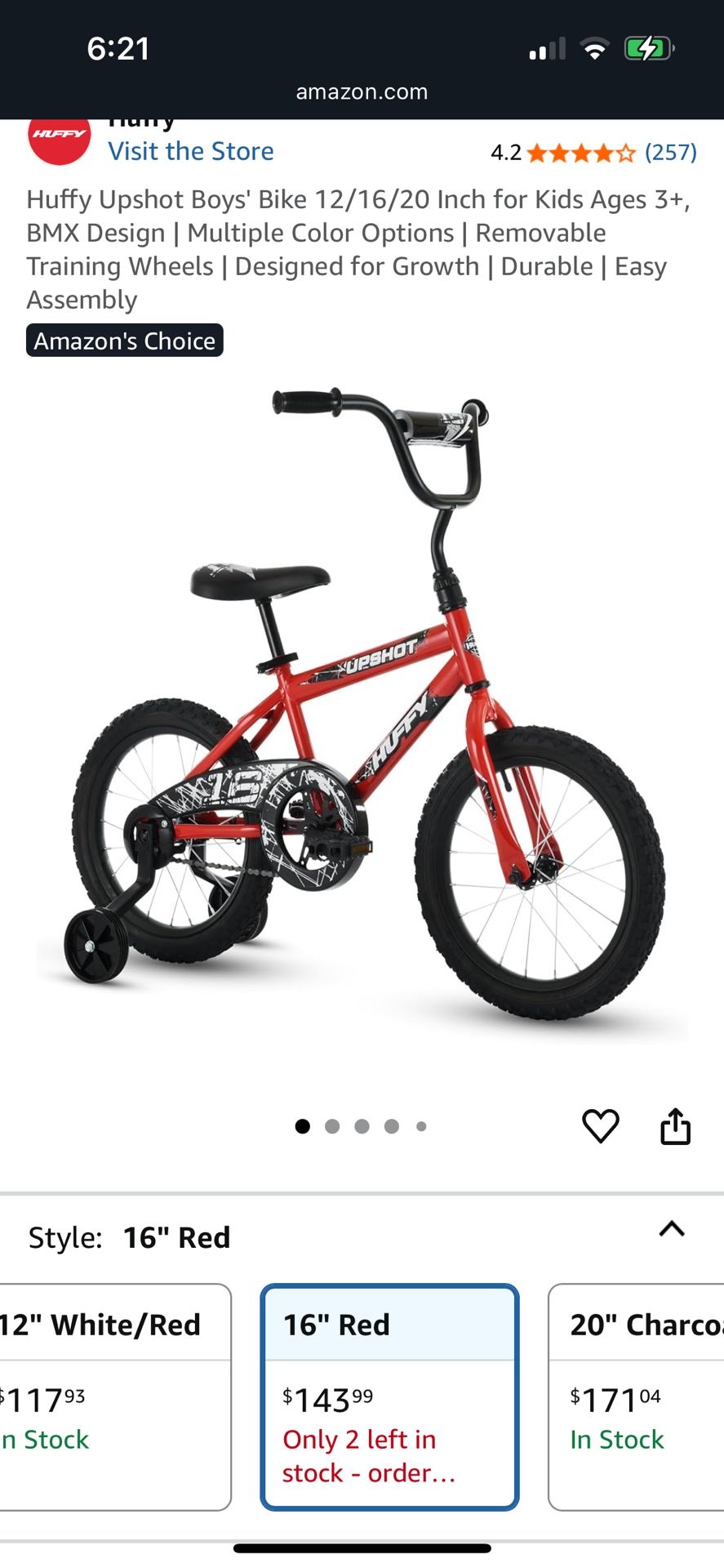 Huffy Boys 16 Inch Upshot Bicycle