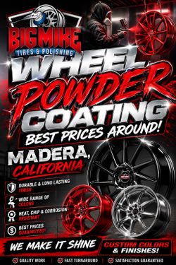Powder coating wheels