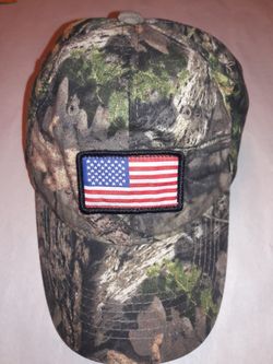 Camouflage Baseball Hat with American Flag