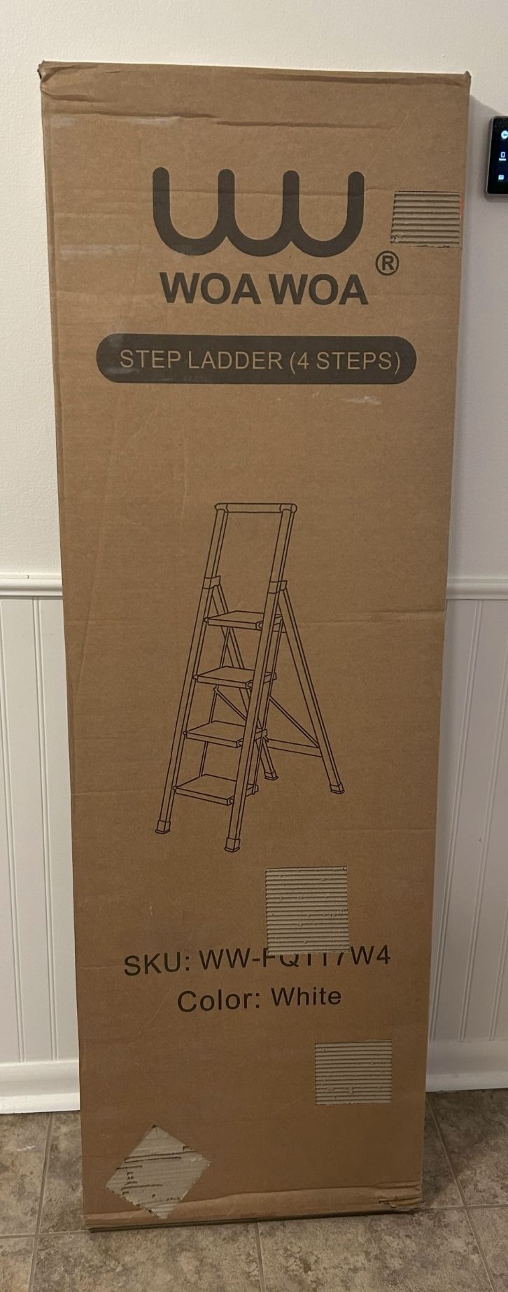NEW IN BOX- White 4-Step Ladder- Multiuse