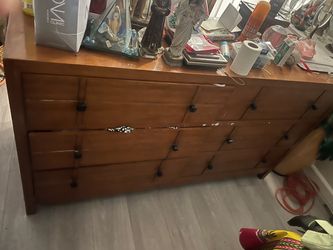 Wood Dresser with two night stands