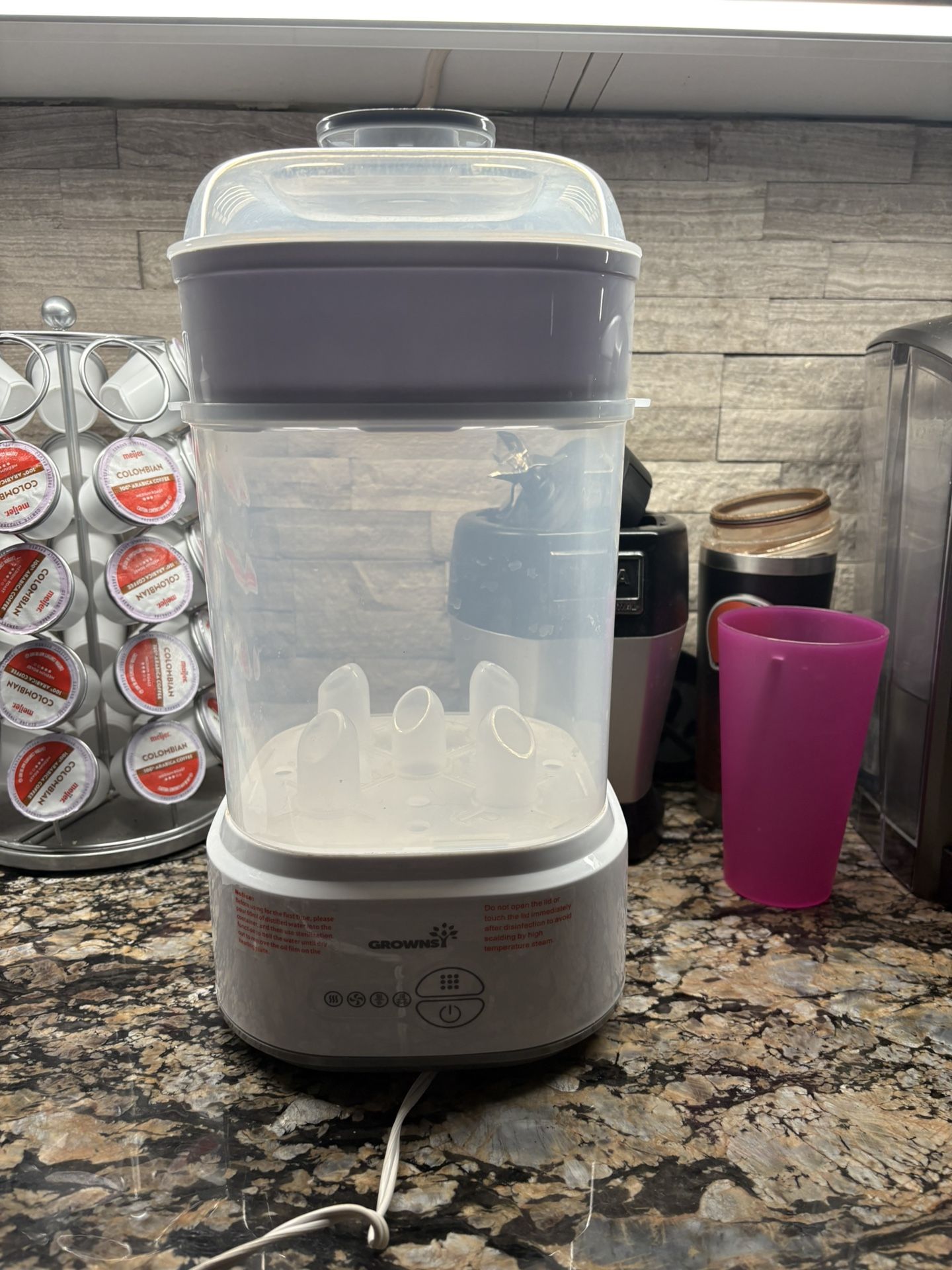 GROWNSY Bottle Sterilizer and Dryer, Compact Electric Steam Baby Bottle Sterilizer