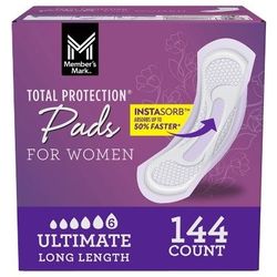 144 Member's Mark Total Protection Pads for Women