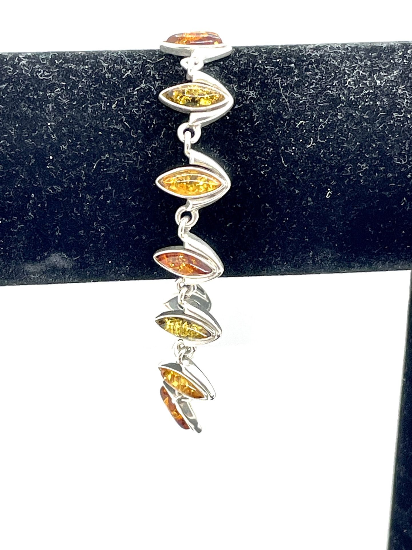 Sterling Hallmarked Amber Bracelet