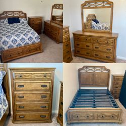 Picket House Queen Bedroom Set | Transitional Dresser | Wood Chest Of Drawers