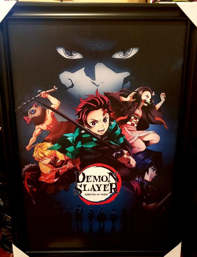 Canva Of Demon Slayer In A Frame