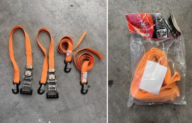 Tie Downs Keeper 05723 + Badass Moto Soft Loops Motorcycle ATV Strap Bundle