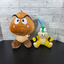 Club Mocchi Mocchi Super Mario Goomba Mega Plush 17” NWT/Larry Koopa Super Mario Plush