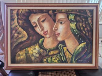 Large painting by H Harold in very good condition