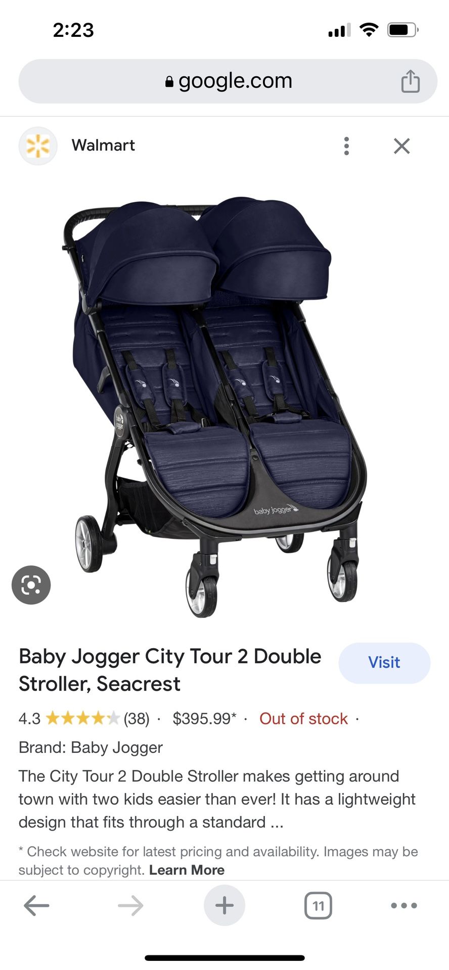 Baby Jogger City Tour 2 Double Stroller