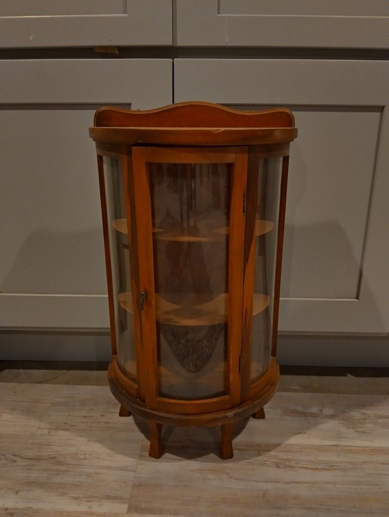 Curved Glass Mini Curio Cabinet