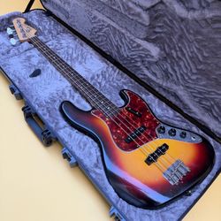 MJT Musikraft Avantguad 1965 Tribute Jazz Bass 3-Tone Sunburst