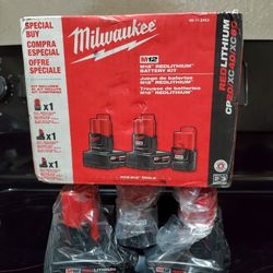 Milwaukee M12 extended Capacity Battery Packs 2AH, 4AH, 6AH Brand New Never Used Hablo Español 
