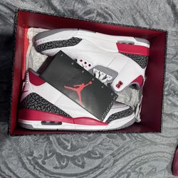 Fire Red Jordan 3s Size 11