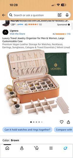 Lignora Luxury Travel Jewelry Organizer Case