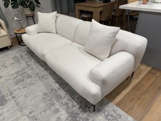 ARTICLE Brand - Modern Off-white Modular Fabric Sofa With Two Accent Pillows