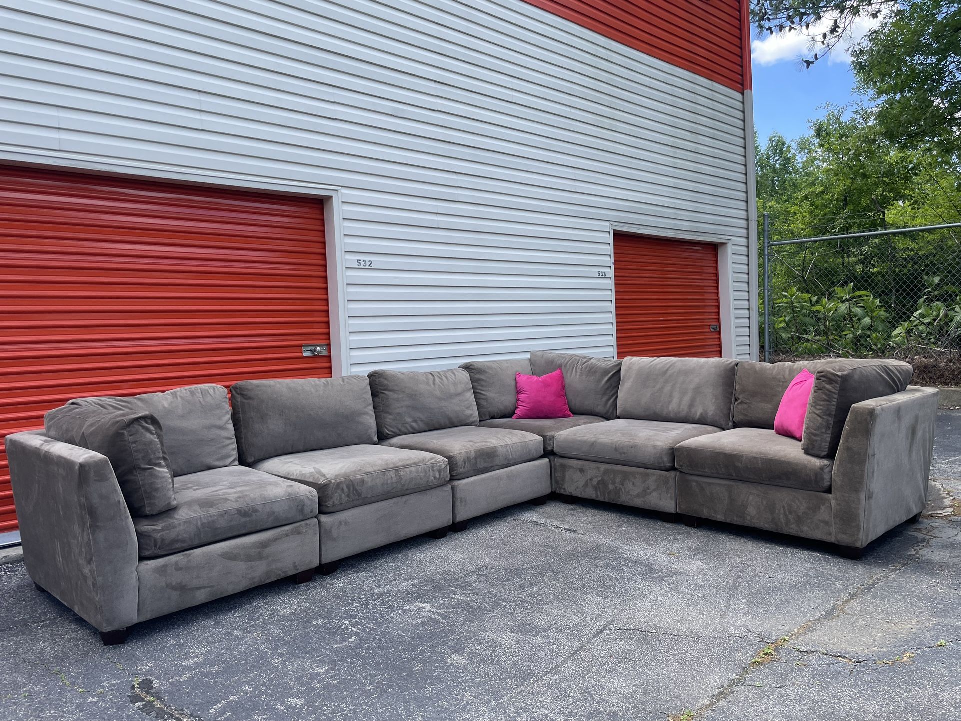 Havertys Velvet Modular Sectional Couch wifh Free Delivery!