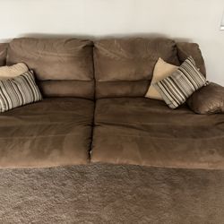 Chocolate Brown Reclining Sofa & Reclining Chaise Chair 