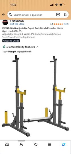 K KiNGKANG Adjustable Squat Rack Bench Press