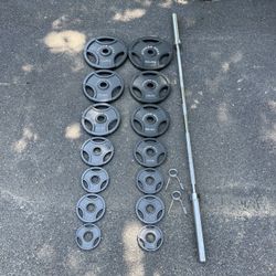 Full Olympic Weight Set With Barbell
