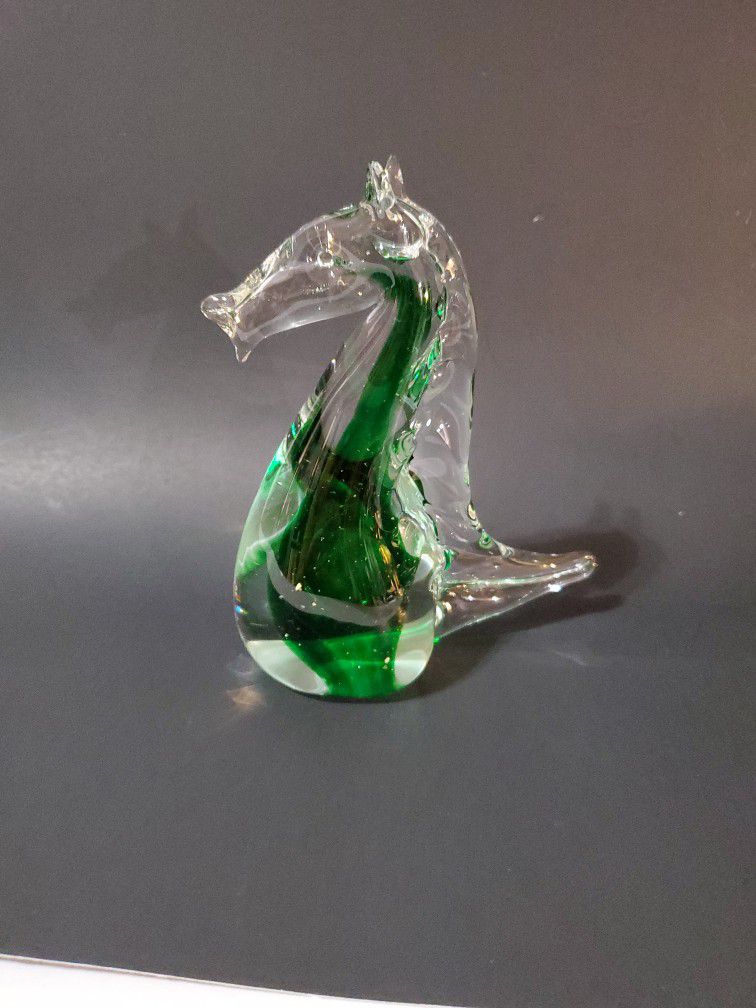 Vintage Murano Sea Horse Art Glass Sculpture