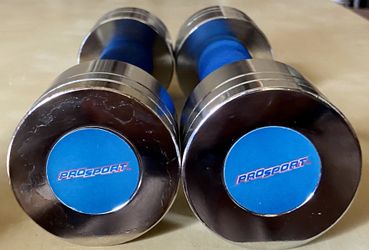 PRO SPORT ADJUSTABLE Metal Cushion Grip Dumbbells Set 5+ LB Each Portable Clean