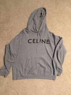 Celine gray hoodie with black text reading 'CELINE' #luxury #designer #XL